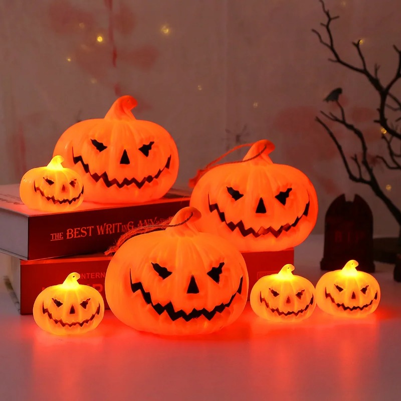 Landscape Spike Light - Pumpkin Lantern Halloween Ghost Face Lamp