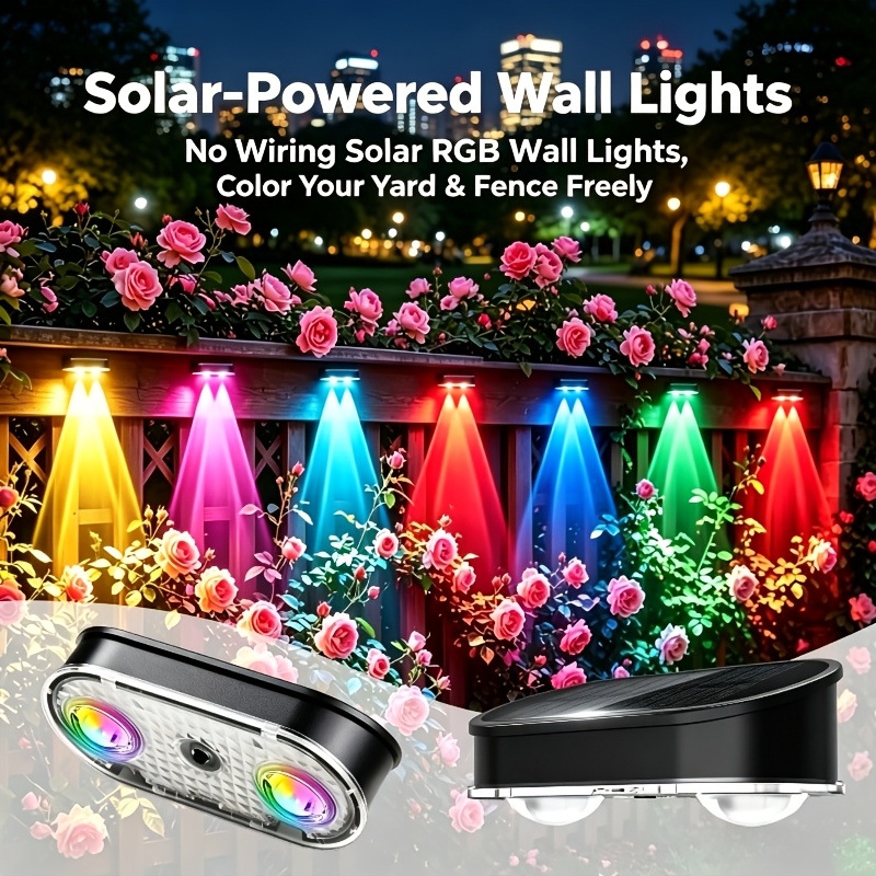 Landscape Spike Light - RGB Solar Fence Light IP44, 8