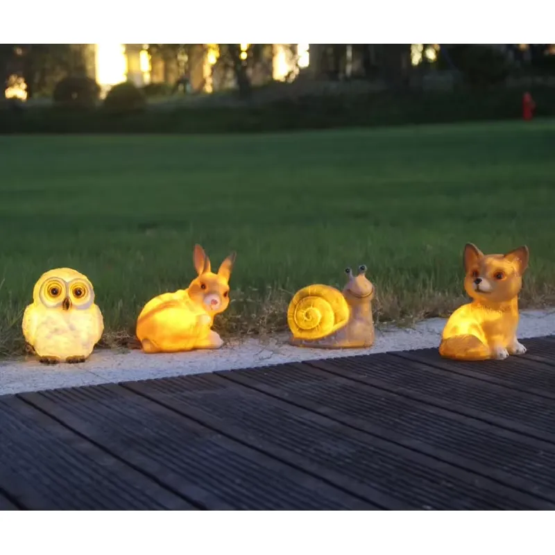 Outdoor Lighting Yard Stakes - Solar Powered Resin Rabbit Garden Light