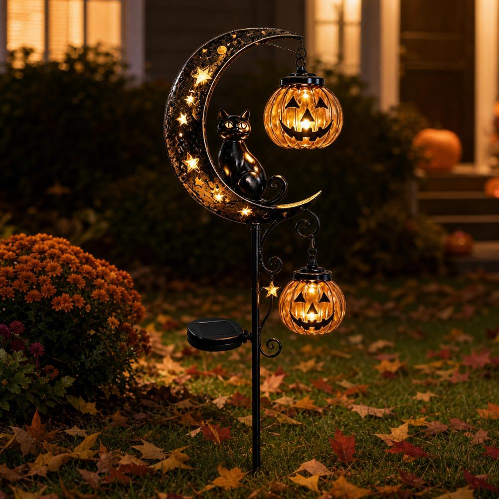 Halloween Black Cat Moon Groun - огляд і ціна Outdoor Lighting Yard Stakes