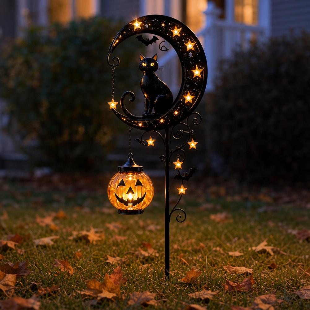 Halloween Black Cat Moon Groun - огляд і ціна Outdoor Lighting Yard Stakes