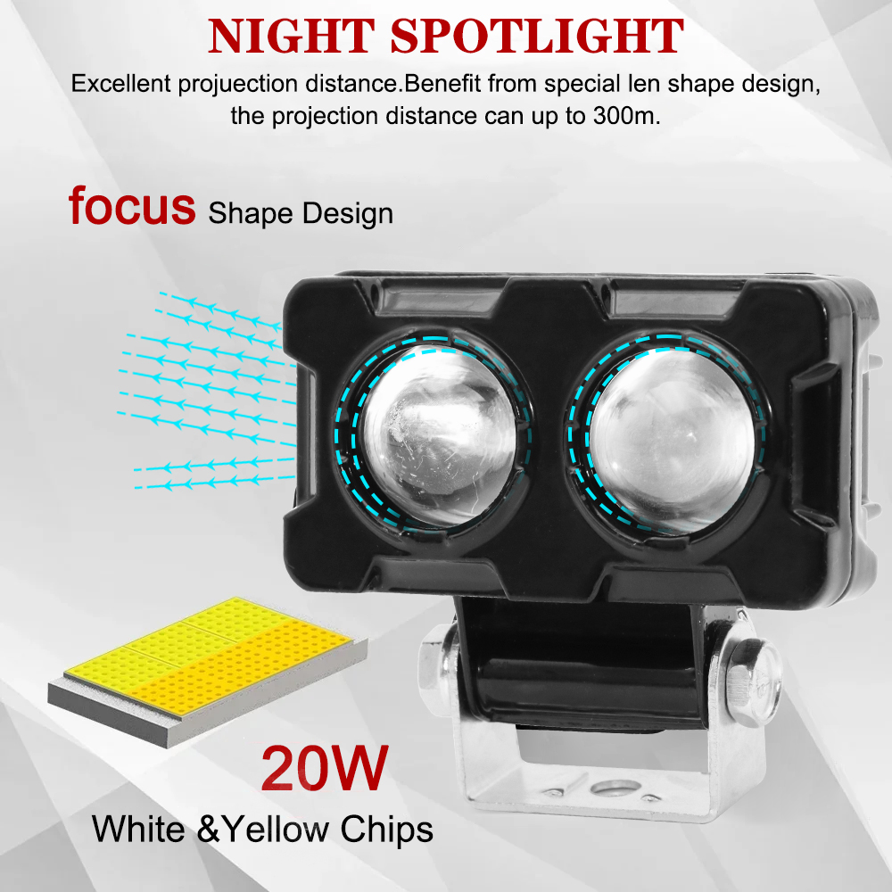 1PCS 20W Lens Spotlight Double - огляд і ціна Outdoor Lighting Yellow