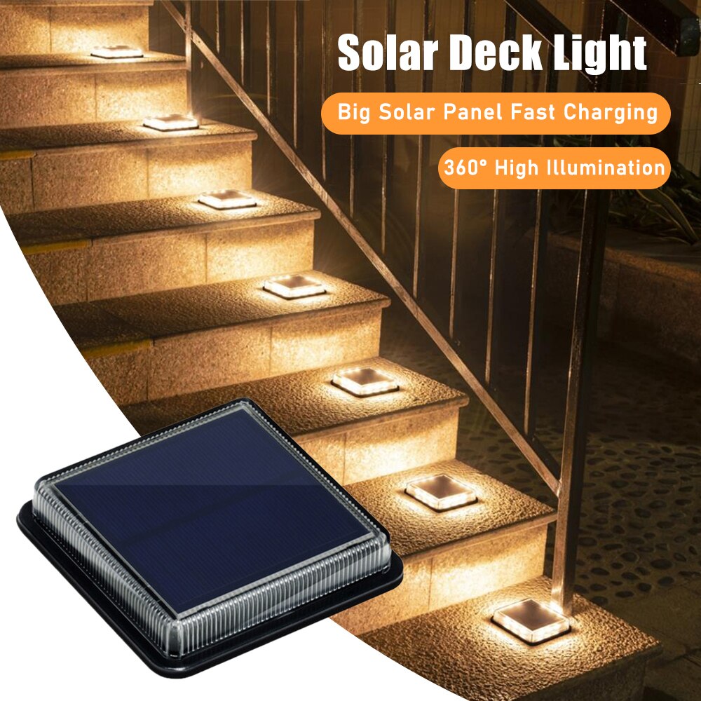 12 LEDs Solar Deck Light Large - огляд і ціна Outdoor Lighting On Stairs