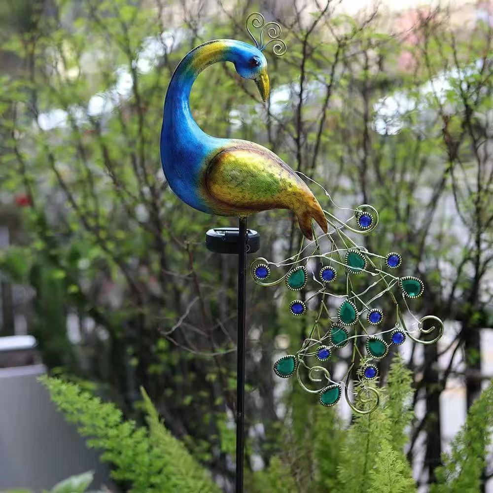 Metal Peacock Solar Stake Ligh - огляд і ціна Outdoor Lighting Yard Stakes
