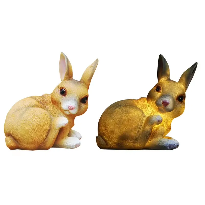 Solar Powered Resin Rabbit Gar - огляд і ціна Outdoor Lighting Yard Stakes