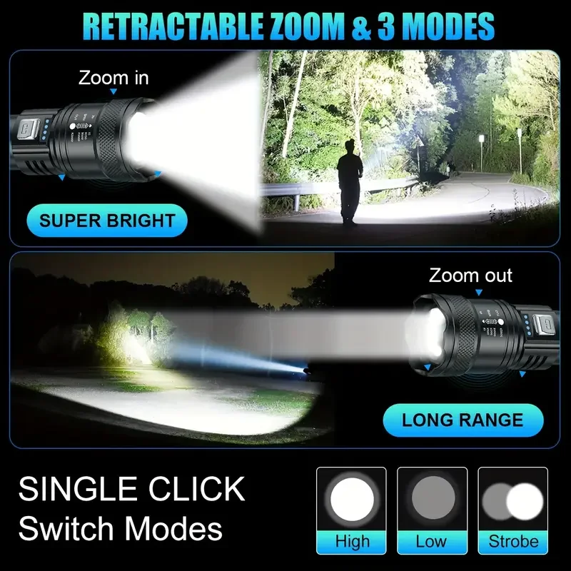 Tactical LED Flashlight 2000LM - огляд і ціна Outdoor Lighting Construction